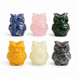 Multi-material handmade cute small owl carving Wholesale