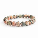 8mm Pink Green Flower  Crystal Bracelet Wholesale