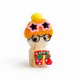 Multi-material Carved Crystal Christmas Glass Buddy Small Statues Wholesale