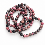 5Pcs 8mm Rhodonite Crystal Bracelet Wholesale
