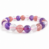 8mm Pink Triple Protection Crystal Bracelet Wholesale