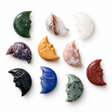 Random Multi-material Moon Face Crystal Carving Wholesale