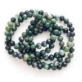 Facet Moss Agate Bracelet 8mm Wholesale