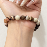 8mm Chocolate Zebra Jasper Crystal Bracelet Wholesale