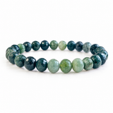 Facet Moss Agate Bracelet 8mm Wholesale