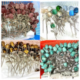 Beautiful Rose Flower Carving Wholesale Red Fire Quartz Clear Quartz Yellow Calcite