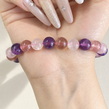 8mm Pink Triple Protection Crystal Bracelet Wholesale