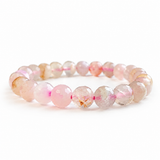 Faced Sakura Flower Agate Bracelet 8mm Wholesale