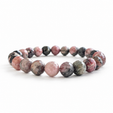 Faced Rhodonite Bracelet 8mm Wholesale