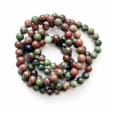 8mm Red Green Garnet Crystal Bracelet Wholesale