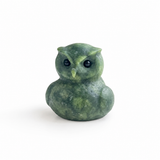 1PC Natural Green Jade Owl Duck Crystal Carving