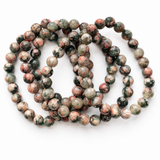 8mm Pink Green Flower  Crystal Bracelet Wholesale