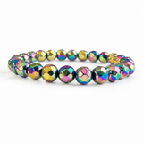 5PCS Facet Aura Hematite Bracelet Crystal Wholesale