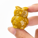 Multi-material handmade cute small owl carving Wholesale