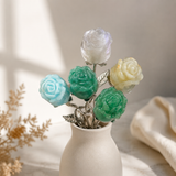 Beautiful Rose Flower Carving Wholesale Red Fire Quartz Clear Quartz Yellow Calcite