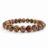 5Pcs 8mm Leopard Skin Crystal Bracelet Wholesale
