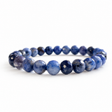 Faced Blue Sodalite Bracelet 8mm Wholesale