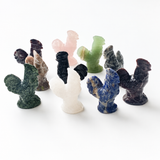 Multi-material handmade rooster crystal carving Wholesale
