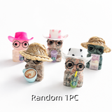 Multi-material Carved Crystal Famer Glass Buddy Small Statues Wholesale