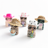 Multi-material Carved Crystal Famer Glass Buddy Small Statues Wholesale