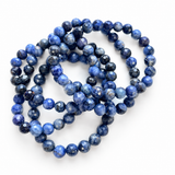 Faced Blue Sodalite Bracelet 8mm Wholesale