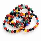 5Pcs 8mm Colorful Agate Crystal Bracelet Wholesale