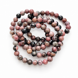 Faced Rhodonite Bracelet 8mm Wholesale