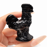 Multi-material handmade rooster crystal carving Wholesale