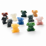 Multi-material Handmade Sitting Highland Cow Crystal Carving Wholesale