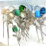 Beautiful Rose Flower Carving Wholesale Red Fire Quartz Clear Quartz Yellow Calcite