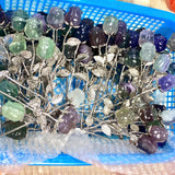 Beautiful Rose Flower Carving Wholesale Red Fire Quartz Clear Quartz Yellow Calcite