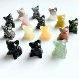 Multi-material Cute French Bulldog Crystal Carving Wholesale