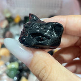 Multi-material Three-eyed Monster Cat Crystal Carving Wholesale