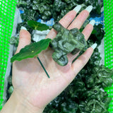 Green Jade Frog Riding Motorcycle Crystal Carving Wholesale