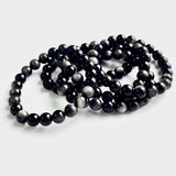 5PCS Sliver Obsidian Crystal Bracelet Wholesale