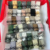 Multi-material Carved Cube Crystal Glass Buddy Cut Into Block Shapes Wearing Glasses Small Statues