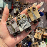 Multi-material Carved Crystal Punk Glass Buddy Small Statues Wholesale