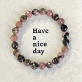 Faced Rhodonite Bracelet 8mm Wholesale