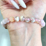 Faced Sakura Flower Agate Bracelet 8mm Wholesale