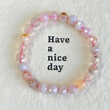 Faced Sakura Flower Agate Bracelet 8mm Wholesale