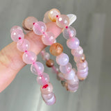 Faced Sakura Flower Agate Bracelet 8mm Wholesale