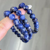 Faced Blue Sodalite Bracelet 8mm Wholesale