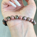 Faced Rhodonite Bracelet 8mm Wholesale