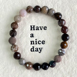 Facet Petrified Wood Bracelet 8mm Wholesale