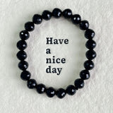 Facet Black Obsidian Bracelet 8mm Wholesale