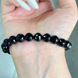 Facet Black Obsidian Bracelet 8mm Wholesale