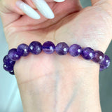 Facet Amethyst Bracelet 8mm Wholesale