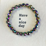 5PCS Facet Aura Hematite Bracelet Crystal Wholesale