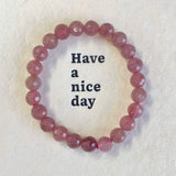 Facet Strawberry Quartz Bracelet 8mm Wholesale