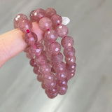 Facet Strawberry Quartz Bracelet 8mm Wholesale